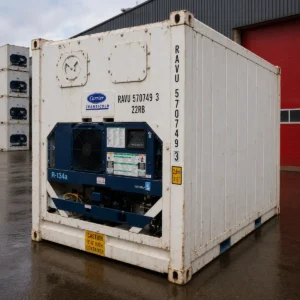10ft operational cool room for sale - wind and watertight, insulated shell, working motor, stainless steel interior, T-grid floor, available in Australia