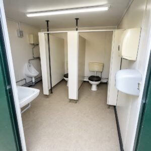 Handwash basin and WC cubicle inside 2+1 toilet cabin for sale in Australia.