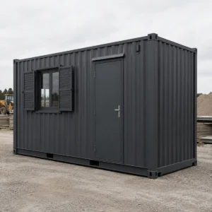 20ft one-trip portable site cabin for sale - anti-vandal steel, insulated walls and ceiling, steel door with lockable shutters, pre-wired, QLD depot, Australia