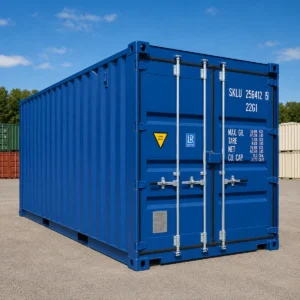 20ft one-trip shipping container with double cargo doors and lockbox, stock 2466
