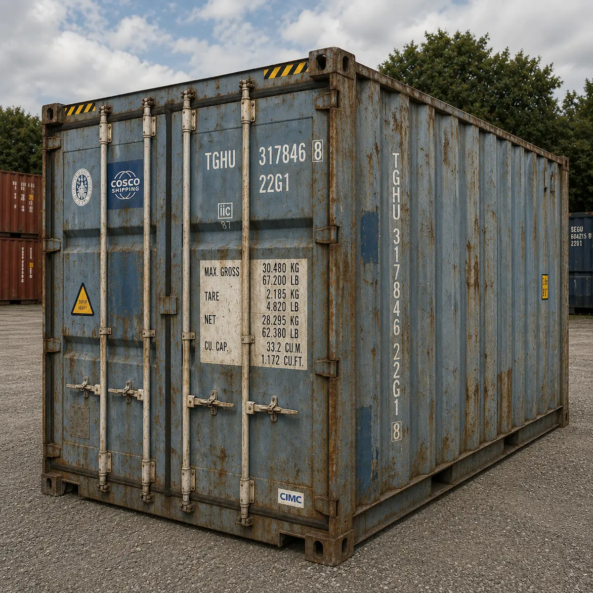 20ft blue watertight container, stock ref 3016 available in Australia.
