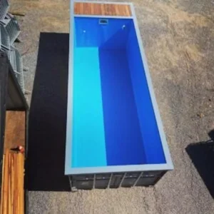 30ft high cube container pool, above ground steel shell, Lowood QLD
