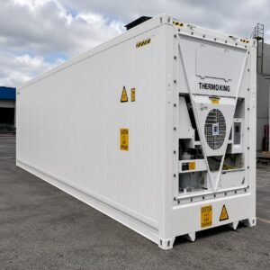 40ft new one-trip high cube reefer container for sale - Thermo King Magnum Plus, R452A refrigerant, stainless steel interior, panic alarm, safety door, Lowood QLD, Australia