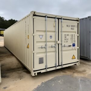 40ft one-trip shipping container for sale - new, stock ref 2526, Cor-Ten steel, 28mm marine ply floor, factory lockbox, forklift pockets, Lowood QLD, Australia