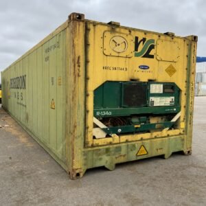 40ft used high cube reefer container for sale - cargo worthy, R134a refrigerant, valid CSC badge, 380V 32A power, 76.4m3 internal volume, Lowood QLD, Australia