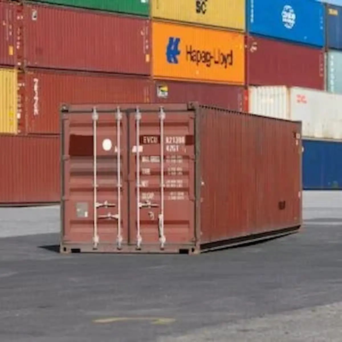 40ft used wind and watertight container – red, surface rust, Lowood QLD