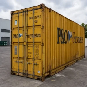 45ft used Wind and Watertight shipping container weathered yellow — Australia