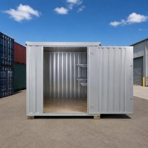 Galvanised panel finish and double locking system detail for sale in Australia.