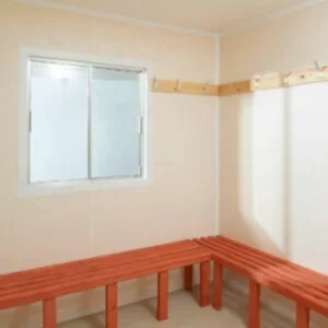 12ft portable cabin with secure steel door and window shutters, stock 2638