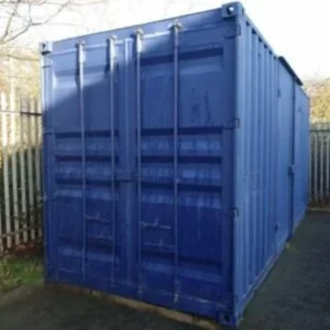 Cobalt Blue 20ft used open side container with full-length side opening doors