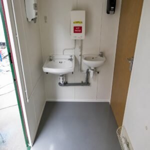 Male cubicles and urinals inside jackleg toilet cabin for sale in Australia