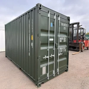 20ft shipping container (one trip) – dark green for sale | Aus Container Stands