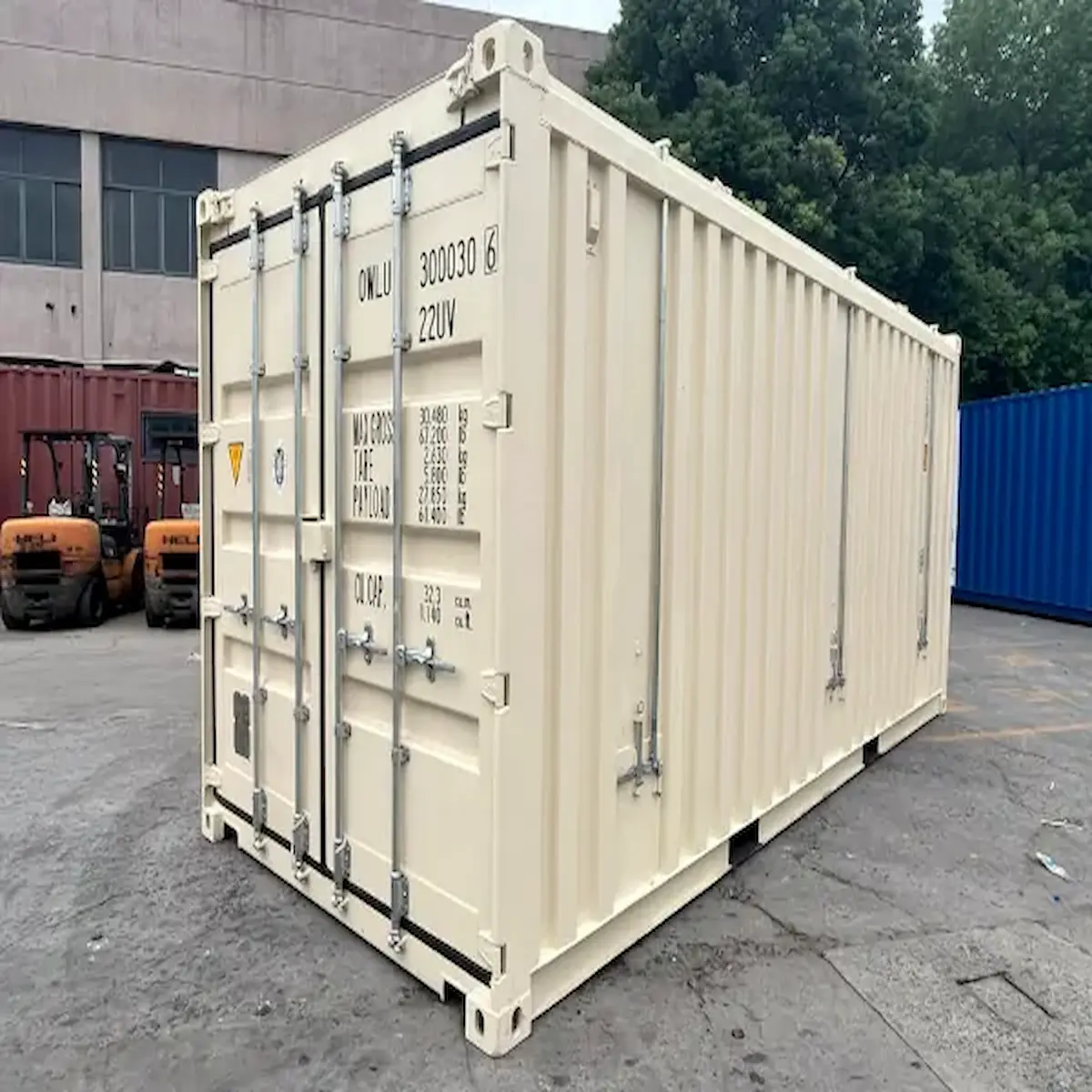 New ivory 20ft hardtop open top shipping container for sale | Aus Container Stands